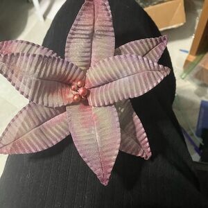 Sarah Cavender Metalworks silver mesh huge flower floral brooch pin